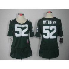 Women Nike Green Bay Packers #52 Clay Matthews Breast Cancer Awareness Green NFL Jersey