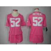 Women Nike Green Bay Packers #52 Clay Matthews Breast Cancer Awareness Pink NFL Jersey