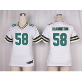 Women Nike Green Bay Packers #58 Barrington Game White NFL Jersey