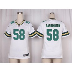 Women Nike Green Bay Packers #58 Barrington Game White NFL Jersey