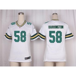 Women Nike Green Bay Packers #58 Barrington Game White NFL Jersey