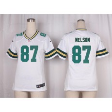 Women Nike Green Bay Packers #87 Jordy Nelson Game White NFL Jersey