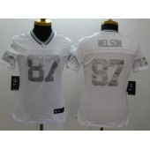 Women Nike Green Bay Packers #87 Jordy Nelson Platinum White Limited NFL Jersey