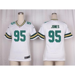 Women Nike Green Bay Packers #95 Datone Jones Game White NFL Jersey