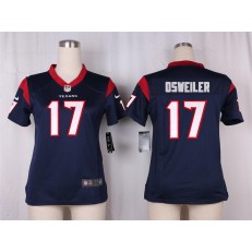 Women Nike Houston Texans #17 Brock Osweiler Game Navy Blue Team Color NFL Jersey