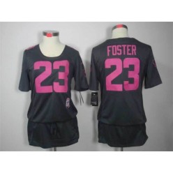 Women Nike Houston Texans #23 Arian Foster Breast Cancer Awareness Gray NFL Jersey