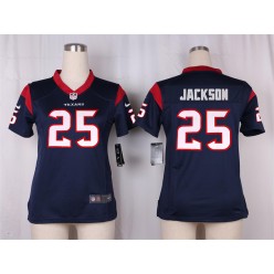 Women Nike Houston Texans #25 Kareem Jackson Game Navy Blue Team Color NFL Jersey