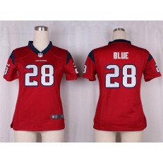 Women Nike Houston Texans #28 Alfred Blue Game Red Alternate NFL Jersey