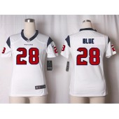 Women Nike Houston Texans #28 Alfred Blue Game White NFL Jersey