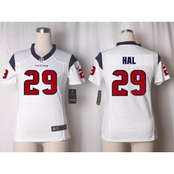 Women Nike Houston Texans #29 Andre Hal Game White NFL Jersey