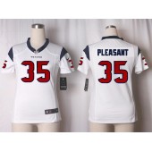 Women Nike Houston Texans #35 Pleasant Game White NFL Jersey