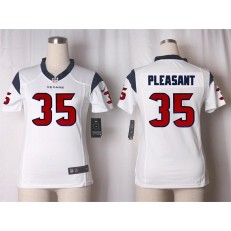 Women Nike Houston Texans #35 Pleasant Game White NFL Jersey