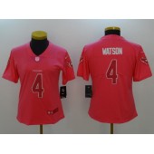 Women Nike Houston Texans #4 Deshaun Watson Pink Stitched NFL Limited Jersey
