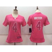 Women Nike Houston Texans #4 Deshaun Watson Pink Stitched NFL Limited Rush Fashion Jersey