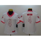 Women Nike Houston Texans #4 Deshaun Watson White Pink NFL Jersey