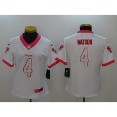 Women Nike Houston Texans #4 Deshaun Watson White Pink NFL Jersey