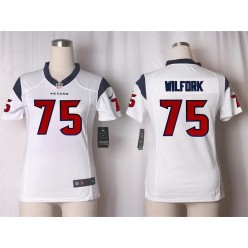Women Nike Houston Texans #75 Vince Wilfork Game White NFL Jersey