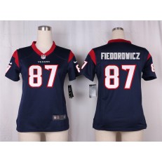 Women Nike Houston Texans #87 C.J. Fiedorowicz Game Navy Blue Team Color NFL Jersey