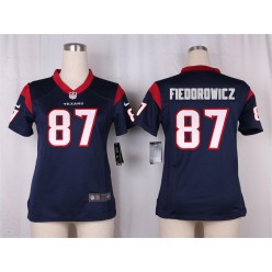 Women Nike Houston Texans #87 C.J. Fiedorowicz Game Navy Blue Team Color NFL Jersey