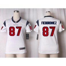 Women Nike Houston Texans #87 C.J. Fiedorowicz Game White NFL Jersey
