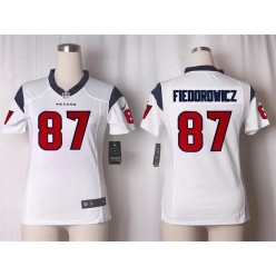 Women Nike Houston Texans #87 C.J. Fiedorowicz Game White NFL Jersey