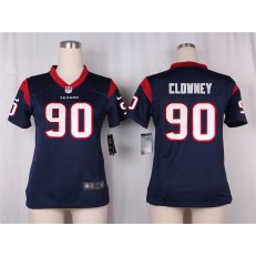 Women Nike Houston Texans #90 Jadeveon Clowney Game Navy Blue Team Color NFL Jersey