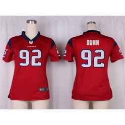 Women Nike Houston Texans #92 Brandon Dunn Game Red Alternate NFL Jersey