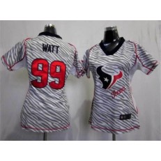Women Nike Houston Texans #99 J.J. Watt 2012 NFL Zebra Fashion Jersey