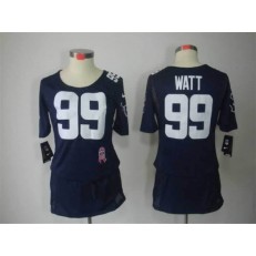 Women Nike Houston Texans #99 J.J. Watt Breast Cancer Awareness Navy Blue NFL Jersey