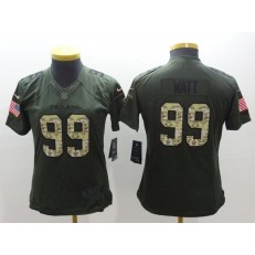 Women Nike Houston Texans #99 J.J. Watt Green Salute to Service NFL Limited Jersey