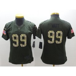 Women Nike Houston Texans #99 J.J. Watt Green Salute to Service NFL Limited Jersey