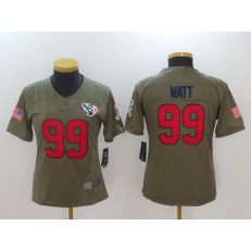 Women Nike Houston Texans #99 J.J. Watt Olive 2017 Salute To Service Limited NFL Jersey