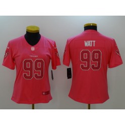 Women Nike Houston Texans #99 J.J. Watt Pink Stitched NFL Limited Jersey