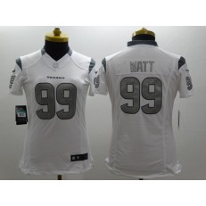 Women Nike Houston Texans #99 J.J. Watt Platinum White Limited NFL Jersey