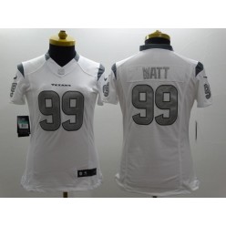Women Nike Houston Texans #99 J.J. Watt Platinum White Limited NFL Jersey