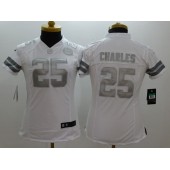 Women Nike Kansas City Chiefs #25 Jamaal Charles Platinum White Limited NFL Jersey