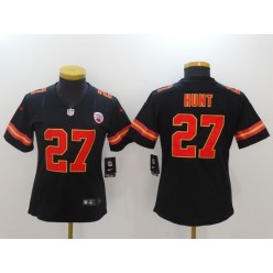 Women Nike Kansas City Chiefs #27 Kareem Hunt Black Vapor Untouchable Limited NFL Jersey