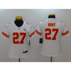 Women Nike Kansas City Chiefs #27 Kareem Hunt White Vapor Untouchable Limited NFL Jersey