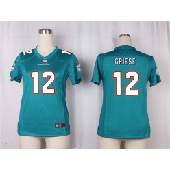 Women Nike Miami Dolphins #12 Bob Griese Game Aqua Green Team Color NFL Jersey