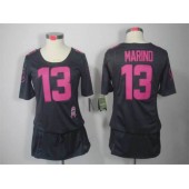 Women Nike Miami Dolphins #13 Dan Marino Breast Cancer Awareness Gray NFL Jersey