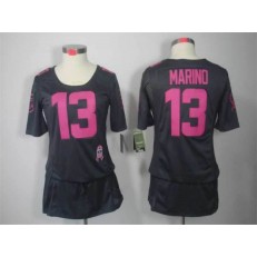 Women Nike Miami Dolphins #13 Dan Marino Breast Cancer Awareness Gray NFL Jersey