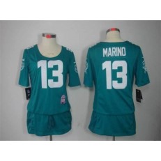 Women Nike Miami Dolphins #13 Dan Marino Breast Cancer Awareness Green NFL Jersey