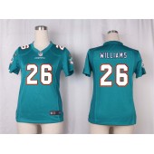 Women Nike Miami Dolphins #26 Williams Game Aqua Green Team Color NFL Jersey