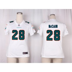 Women Nike Miami Dolphins #28 McCain Game White NFL Jersey