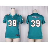Women Nike Miami Dolphins #39 Larry Csonka Game Aqua Green Team Color NFL Jersey