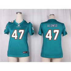 Women Nike Miami Dolphins #47 Kiko Alonso Game Aqua Green Team Color NFL Jersey