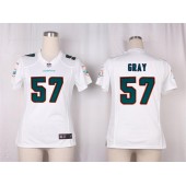 Women Nike Miami Dolphins #57 Gray Game White NFL Jersey