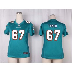 Women Nike Miami Dolphins #67 Laremy Tunsil Game Aqua Green Team Color NFL Jersey