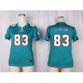 Women Nike Miami Dolphins #83 Mark Clayton Game Aqua Green Team Color NFL Jersey