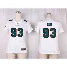 Women Nike Miami Dolphins #93 Ndamukong Suh Game White NFL Jersey